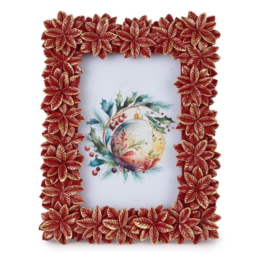 Henriette Cornice Portafoto Stella di Natale Rosso/Oro - collezione Natale in Cornice, cm 16,5x21 (10x15)