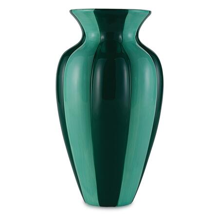 Henriette Vaso in Ceramica Verde Menta/Petrolio - collezione Maison Duo, Ø17 H.30 cm