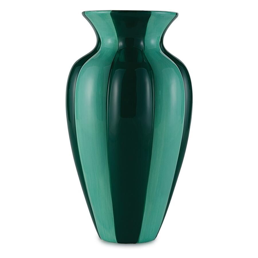Henriette Vaso in Ceramica Verde Menta/Petrolio - collezione Maison Duo, Ø17 H.30 cm