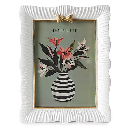 Henriette Cornice Portafoto Golden Bow Bianco/Oro - collezione Ostuni, cm 18x23,5 (13x18)