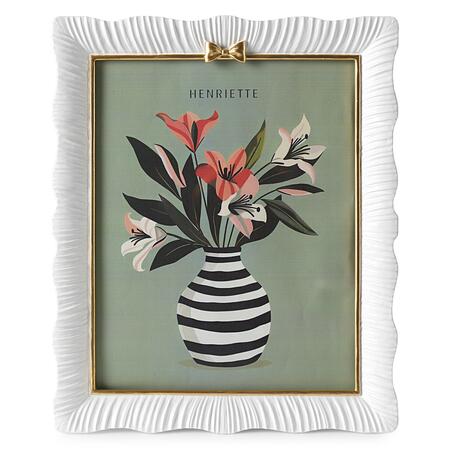 Henriette Cornice Portafoto Golden Bow Bianco/Oro - collezione Ostuni, cm 25,5x31 (20x25)