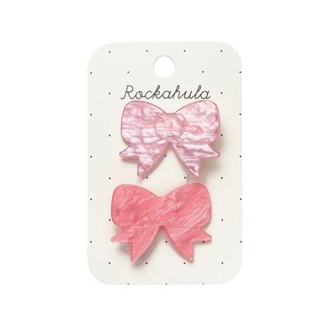 Fermagli con Fiocchi Rosa in Acetato Perlato - Rockahula Kids