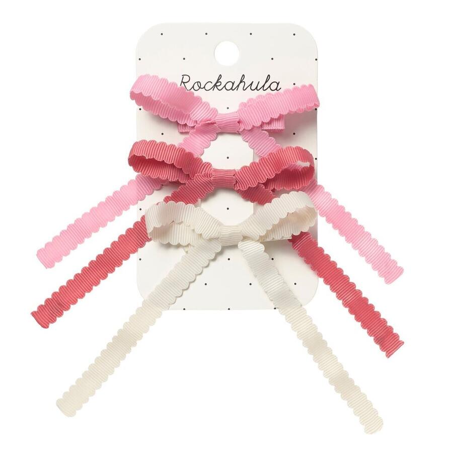 Set 3 Fermagli con Fiocchi Smerlati in Nastro - Rockahula Kids