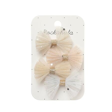 Set 4 Fermagli con Fiocchi in Tulle Brillante - Rockahula Kids