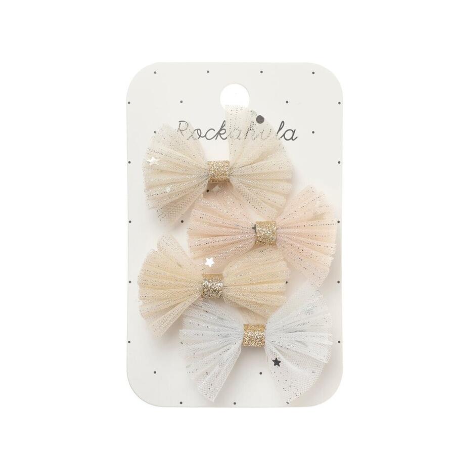 Set 4 Fermagli con Fiocchi in Tulle Brillante - Rockahula Kids