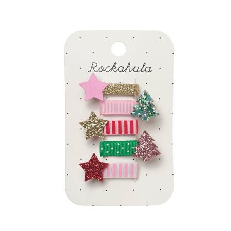 Set 5 Mini Fermagli Natale Glitterato - Rockahula Kids
