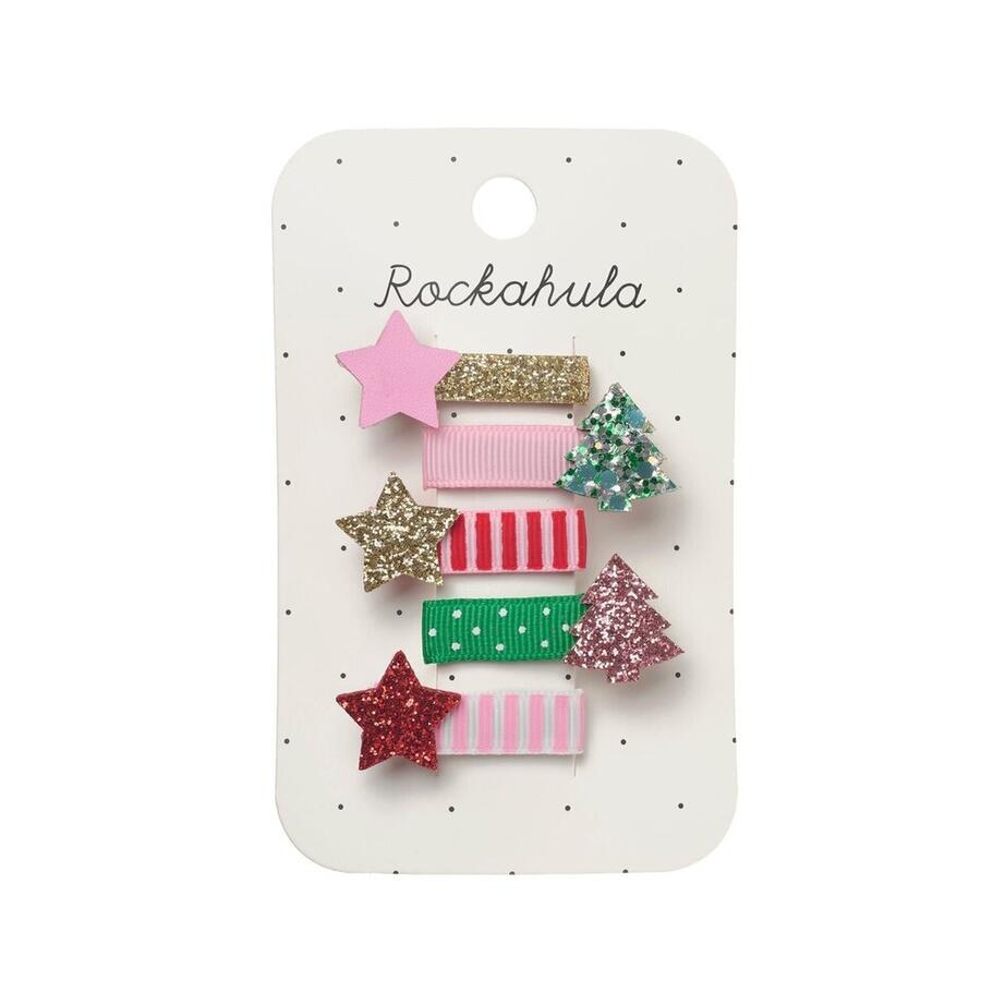 Set 5 Mini Fermagli Natale Glitterato - Rockahula Kids
