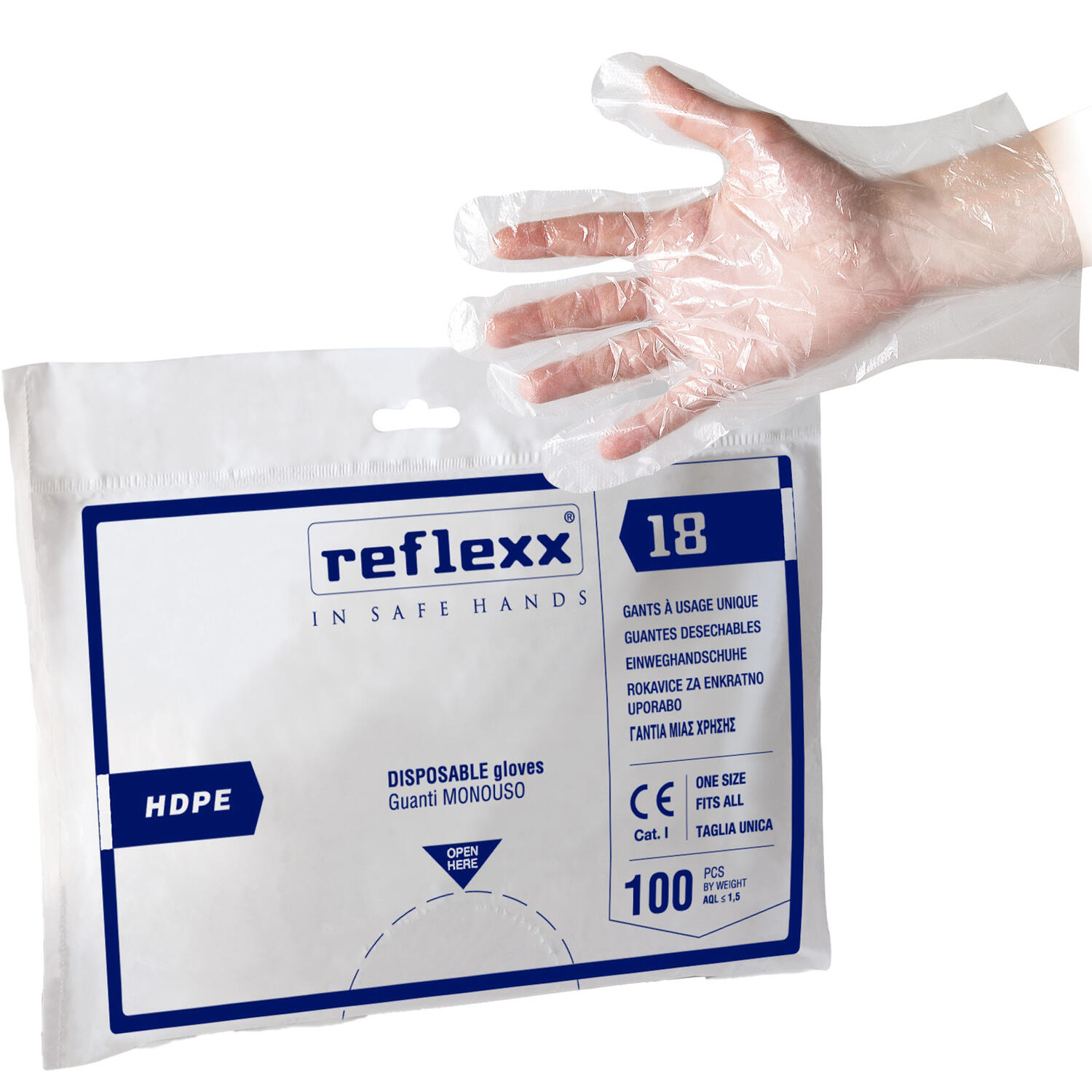 Guanti HDPE R18 Trasparenti REFLEXX - conf. 100 pz