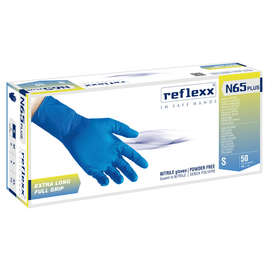Guanti in Nitrile N65 Plus senza Polvere REFLEXX - conf. 50 pz