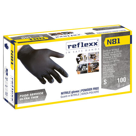 Guanti in Nitrile N81 Neri REFLEXX - conf. 100 pz