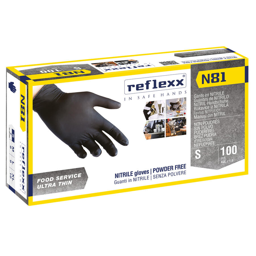 Guanti in Nitrile N81 Neri REFLEXX - conf. 100 pz