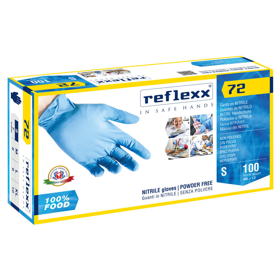 Guanti in Nitrile R72 Foodline Azzurri REFLEXX - conf. 100 pz