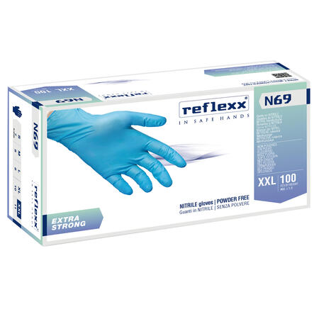 Guanti in Nitrile N69 Extra Strong Azzurri REFLEXX - conf. 100 pz