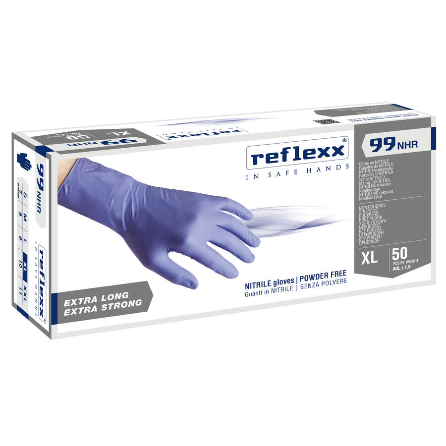 Guanti in Nitrile R99 Ultra Resistenti con Manichetta Lunga REFLEXX - conf. 50 pz