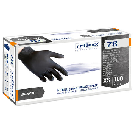 Guanti in Nitrile R78 senza Polvere Neri REFLEXX - conf. 1000 pz