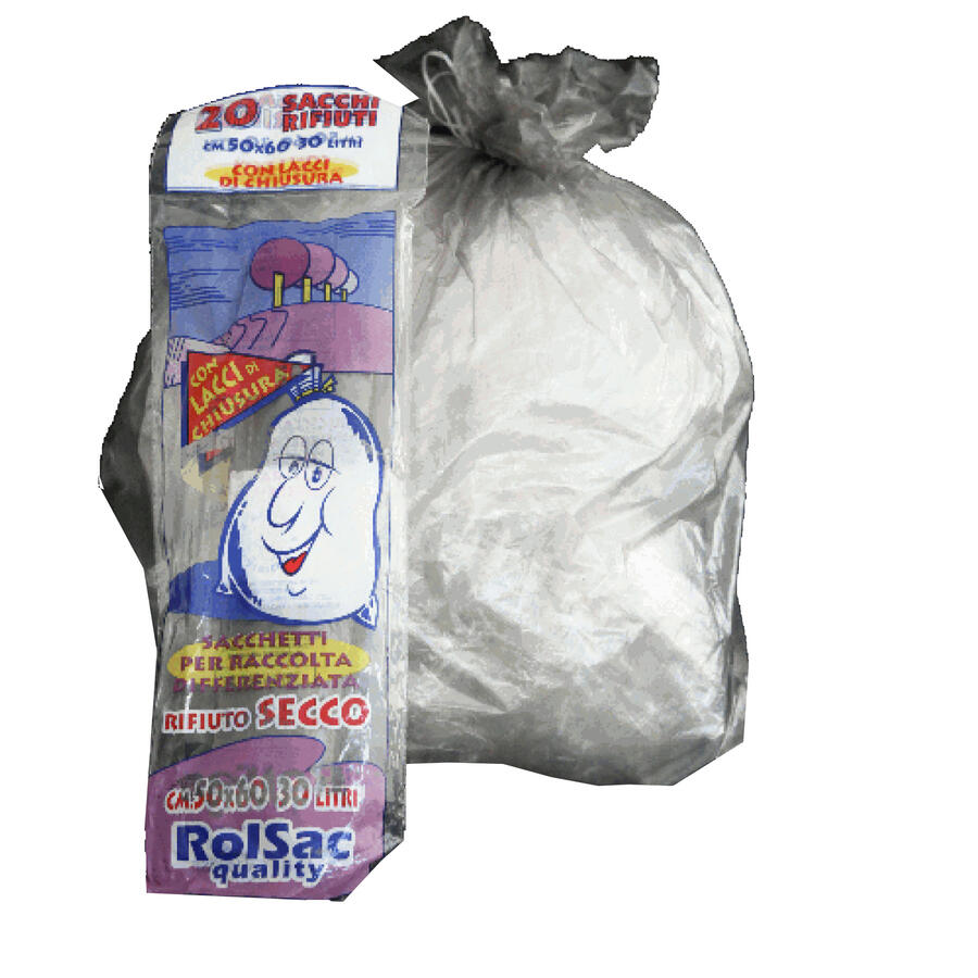Sacchi Rifiuti 50 × 60 cm da 30 Lt ROLSAC - conf. 20 pz