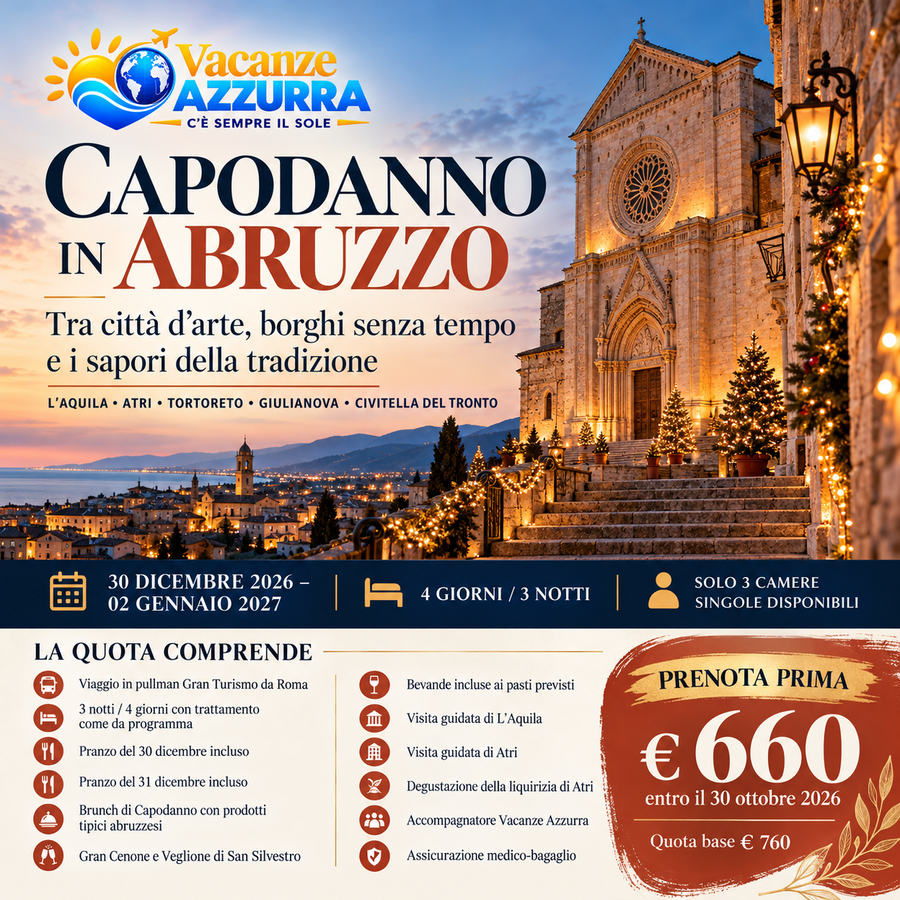 30 DICEMBRE 2026 CAPODANNO IN ABRUZZO 2027