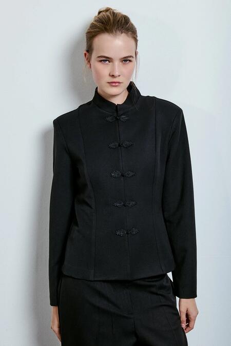 Two Way Giacca Fit Con Alamari Nero