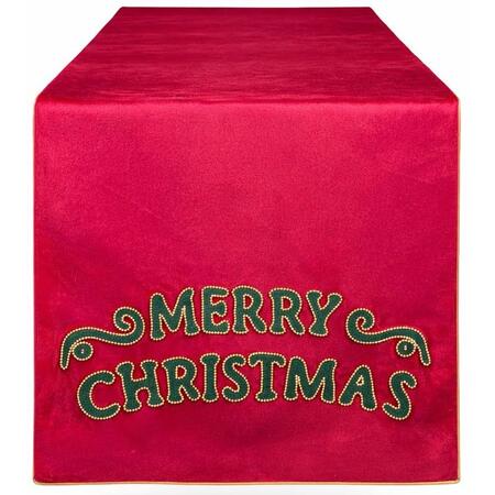 Clodette Runner da Tavola Natalizio Rosso “Merry Christmas” Ricamato