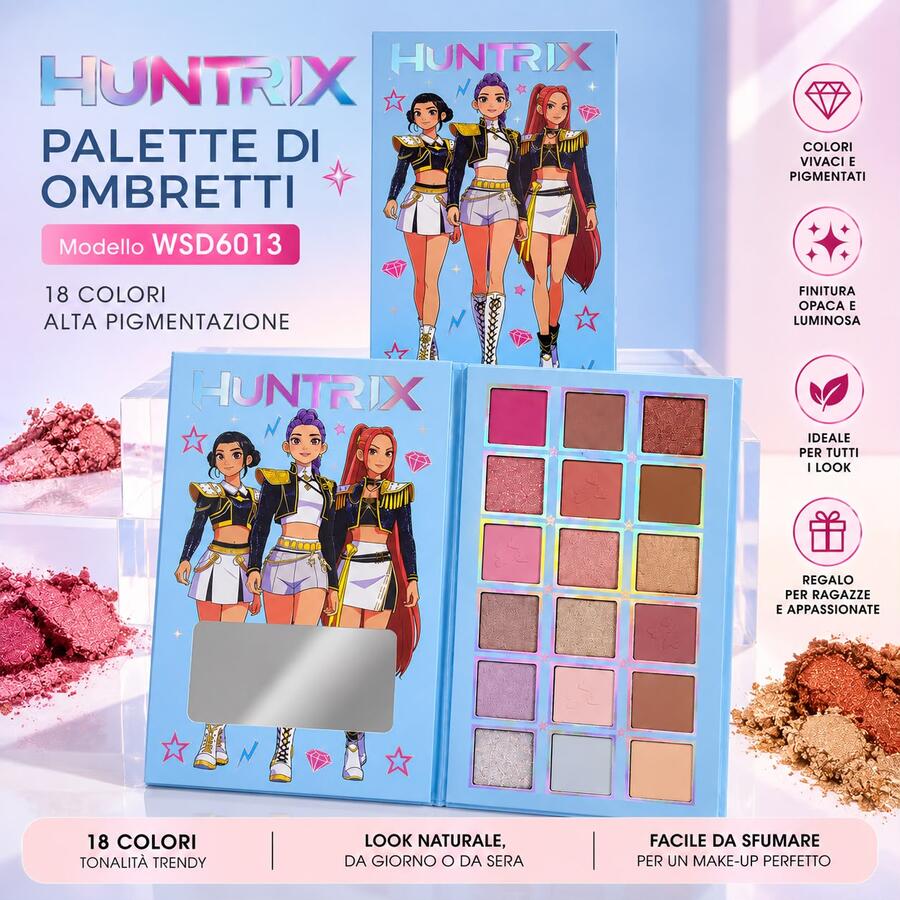 Paletta Ombretti Huntrix 18 colori [Conf. da 12 pezzi]