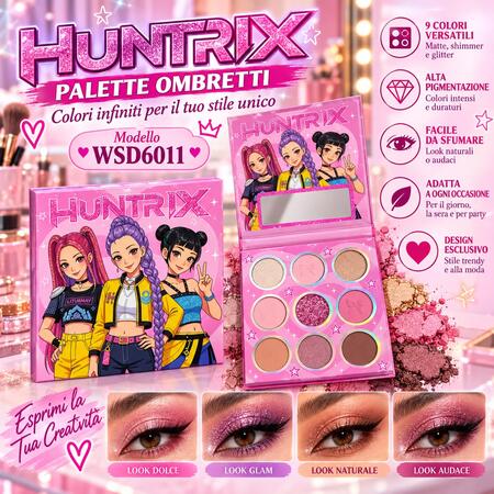 Paletta Ombretti Huntrix  Da 9 Colori [Conf. da 12 pezzi]