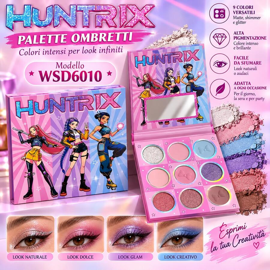 Paletta Ombretto Huntrix Da 9 colori [Conf. da 12 pezzi]