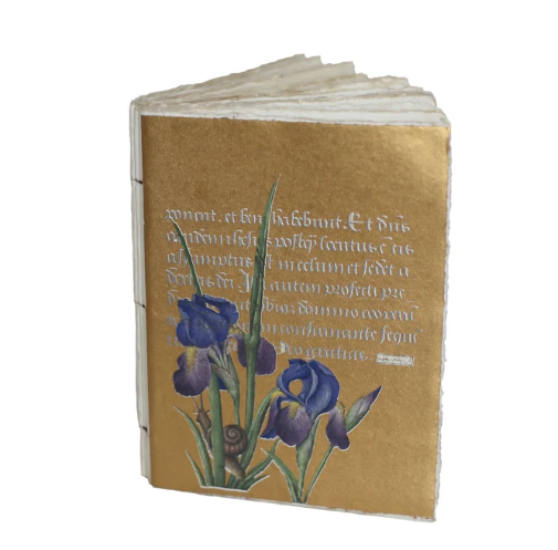 Notebook artigianale – “Iris” di Anna di Bretagna, dorato - Taccuino in carta pergamena