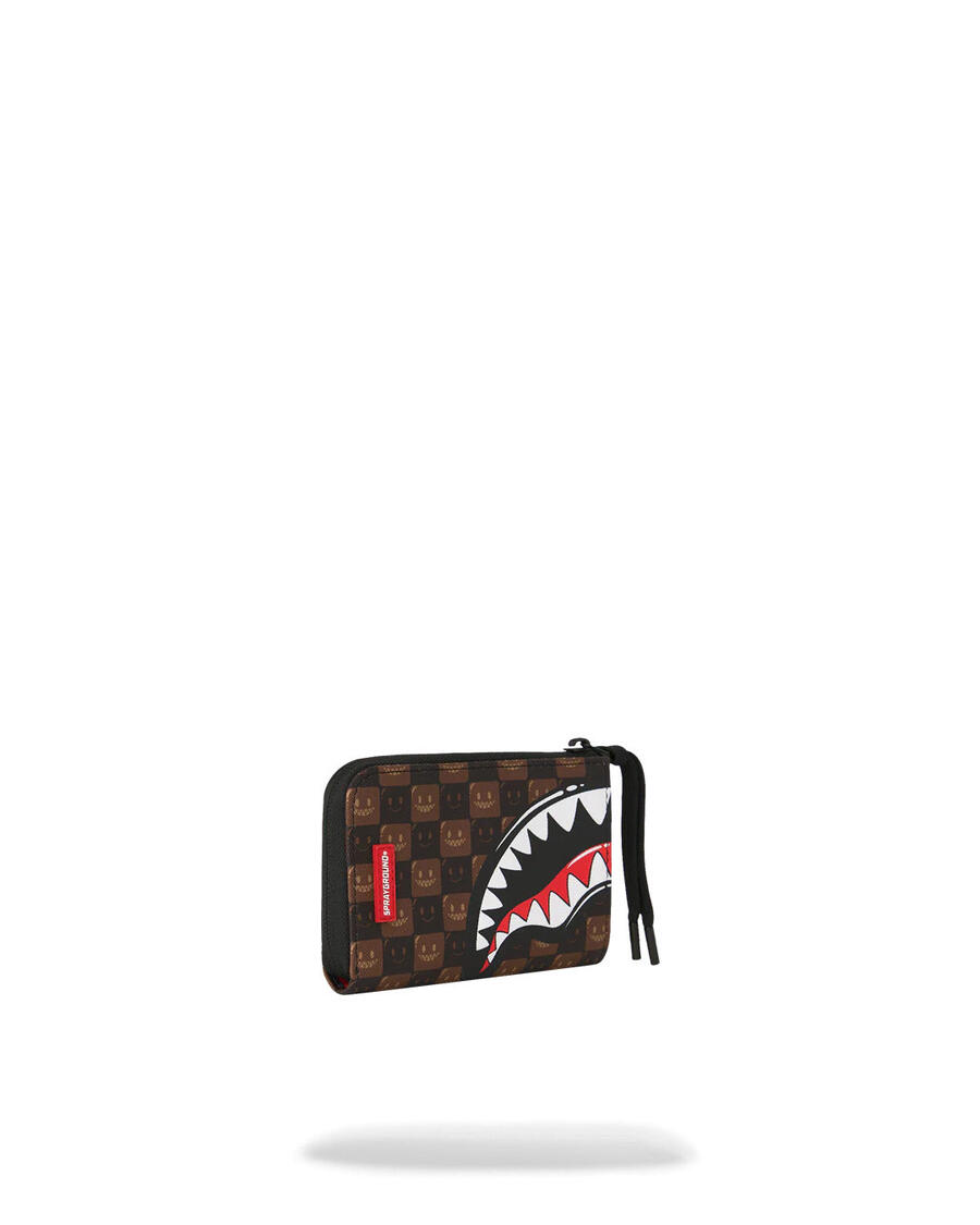 Sharks In Paris Wtf Bubble Brown Check Wallet