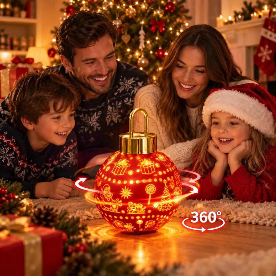 Sfera di Natale Luminosa LED Rotazione 360° Magic Christmas Ball Decor 