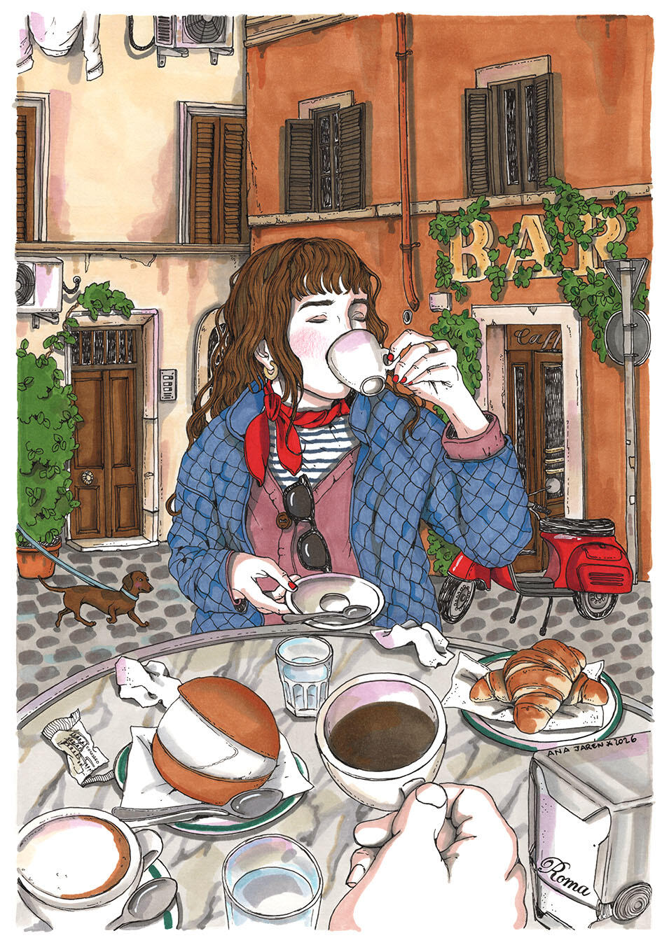 ANA JAREN STAMPA ARTISTICA: Breakfast in Trastevere