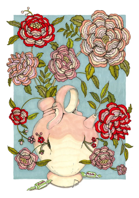 ANA JAREN STAMPA ARTISTICA  A4: Earthenware Drinking Jug