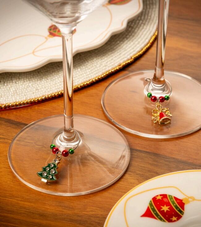 Palais Royal Set 6 Segnabicchieri Natalizi con Charm Smaltati