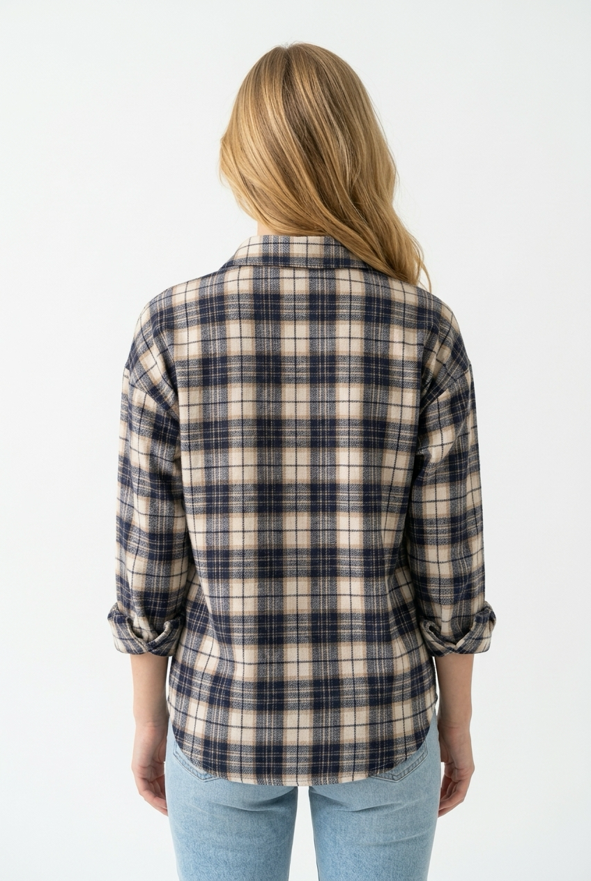 Two Way Camicia Over Quadri Tasca Paillettes
