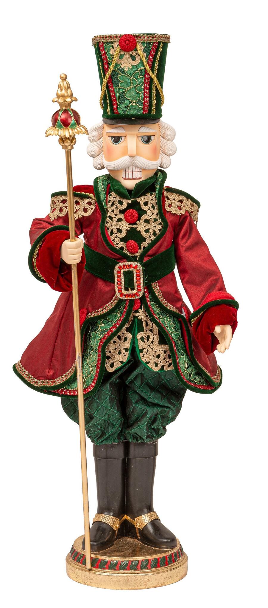 Palais Royal Figura Schiaccianoci Rosso e Verde con Scettro 95 cm