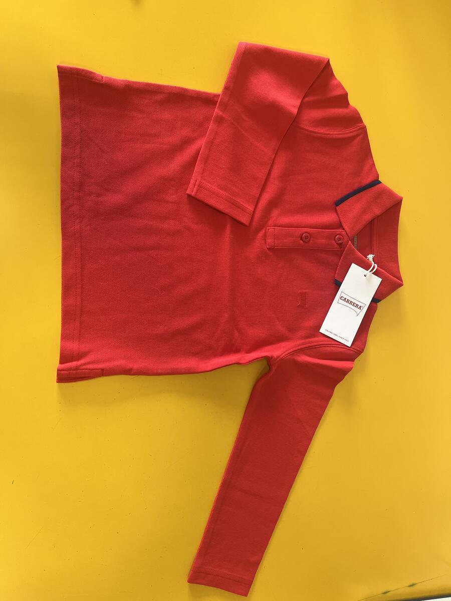Polo Carrera colore a scelta blu, rosso, bianco panna, Cotone, misura 4 anni
