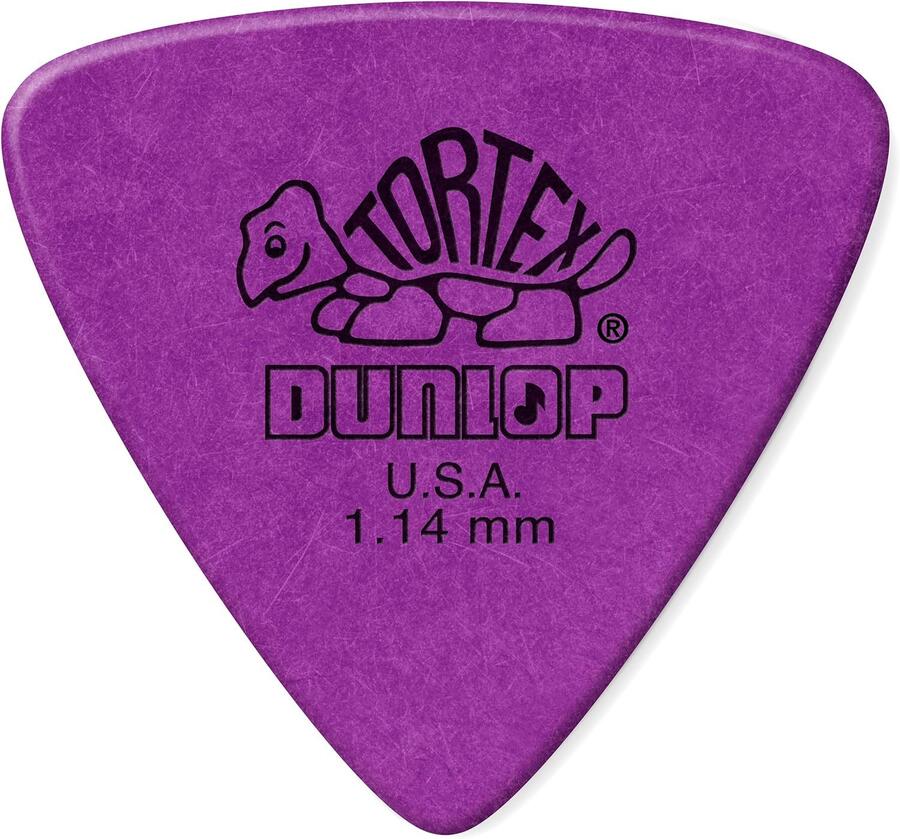 Dunlop 431P1.14 Tortex Triangolo, Viola, 1,14 Mm, Confezione Da 8 + 1 Ultex sharp 1.0 OMAGGIO