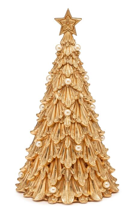Palais Royal Alberello di Natale in Resina Oro con Perle e Stella 36 cm
