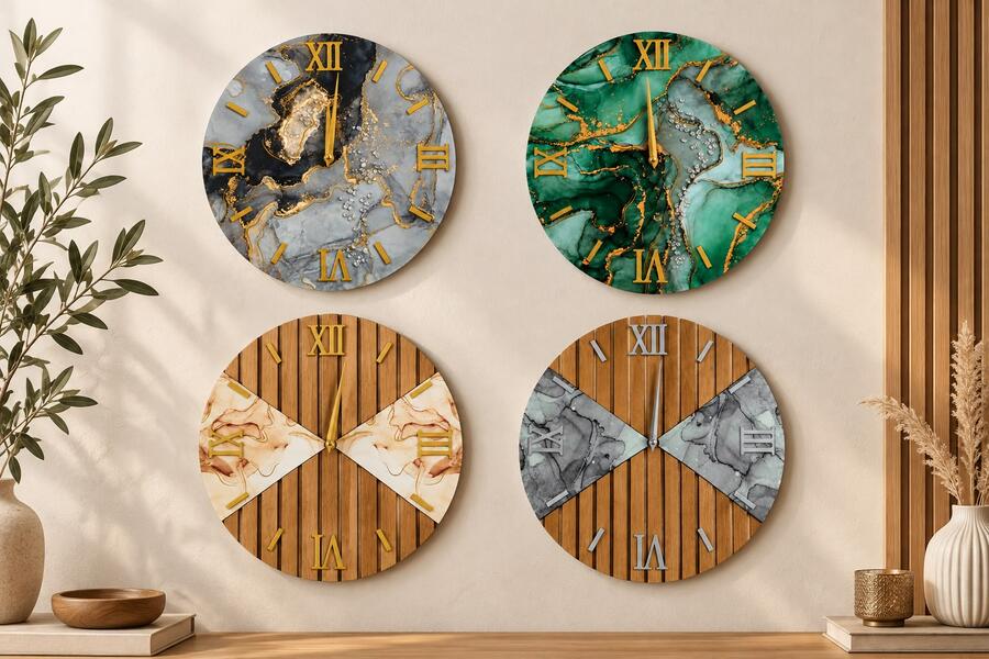 Orologi da parete artigianali di design – Eleganza, marmo e dettagli dorati