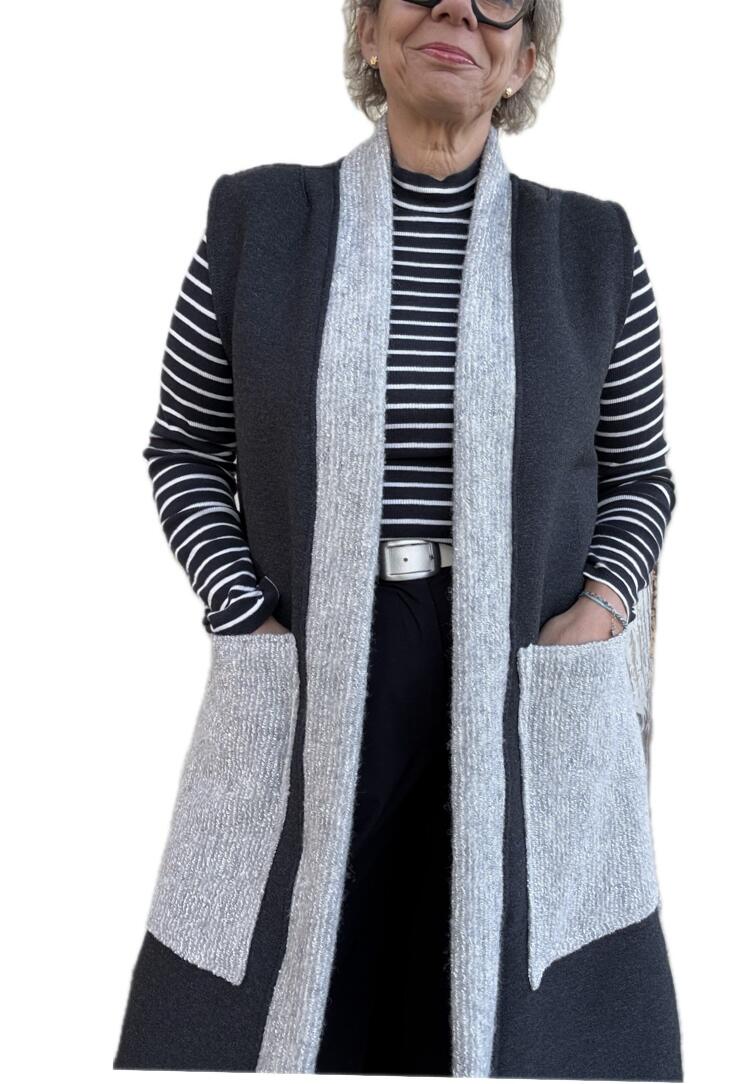 Gilet lungo nero