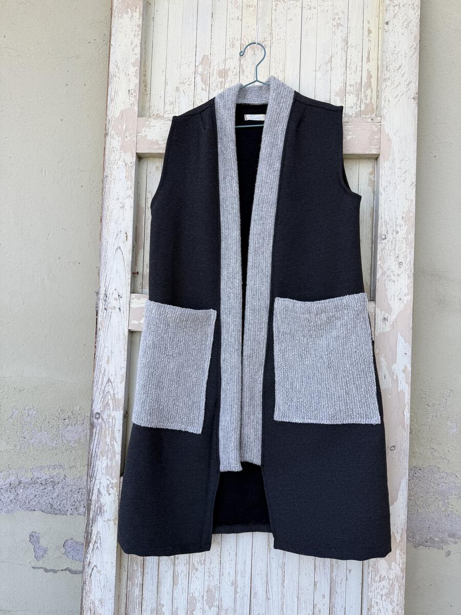 Gilet lungo nero