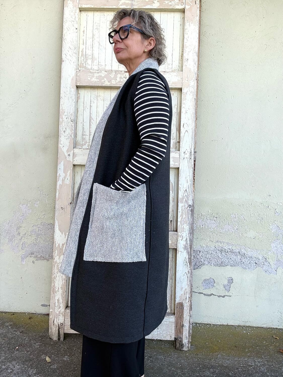 Gilet lungo nero