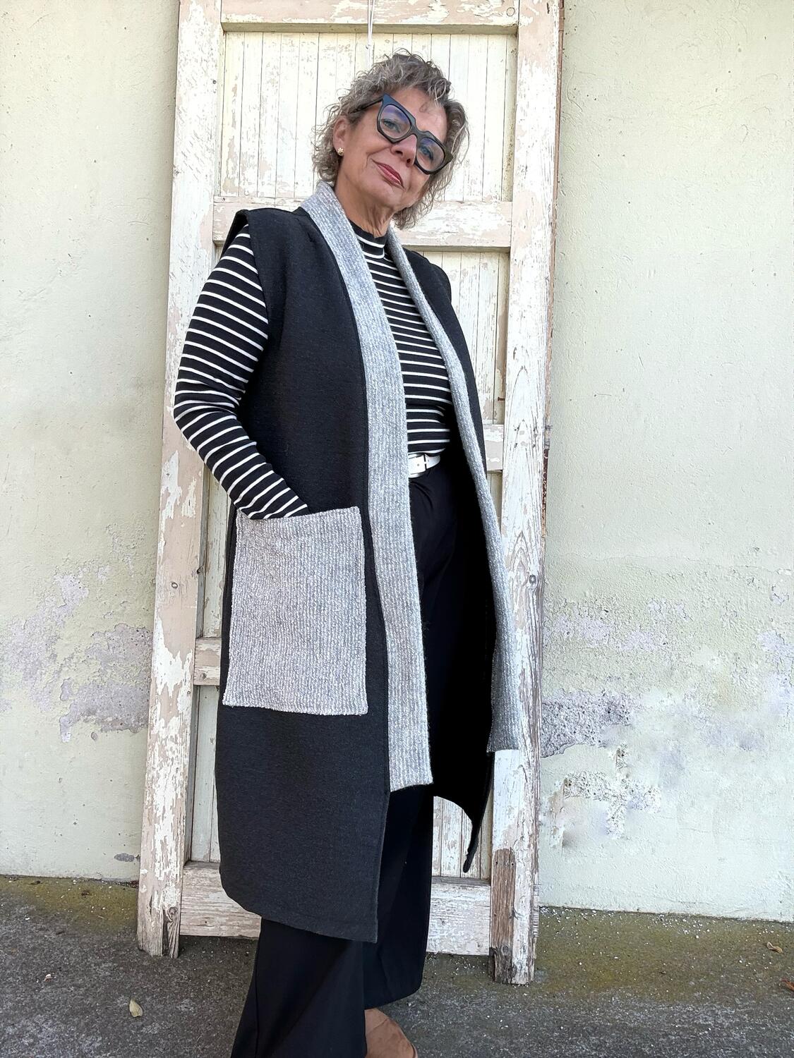 Gilet lungo nero