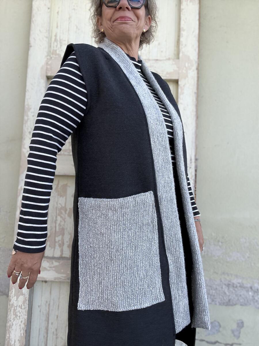 Gilet lungo nero