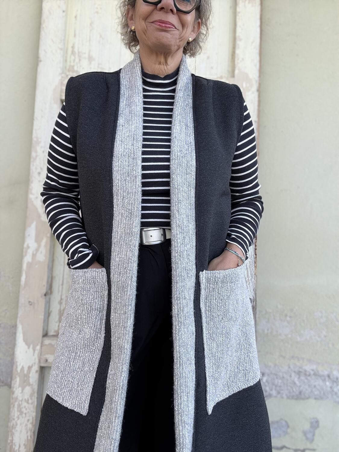 Gilet lungo nero