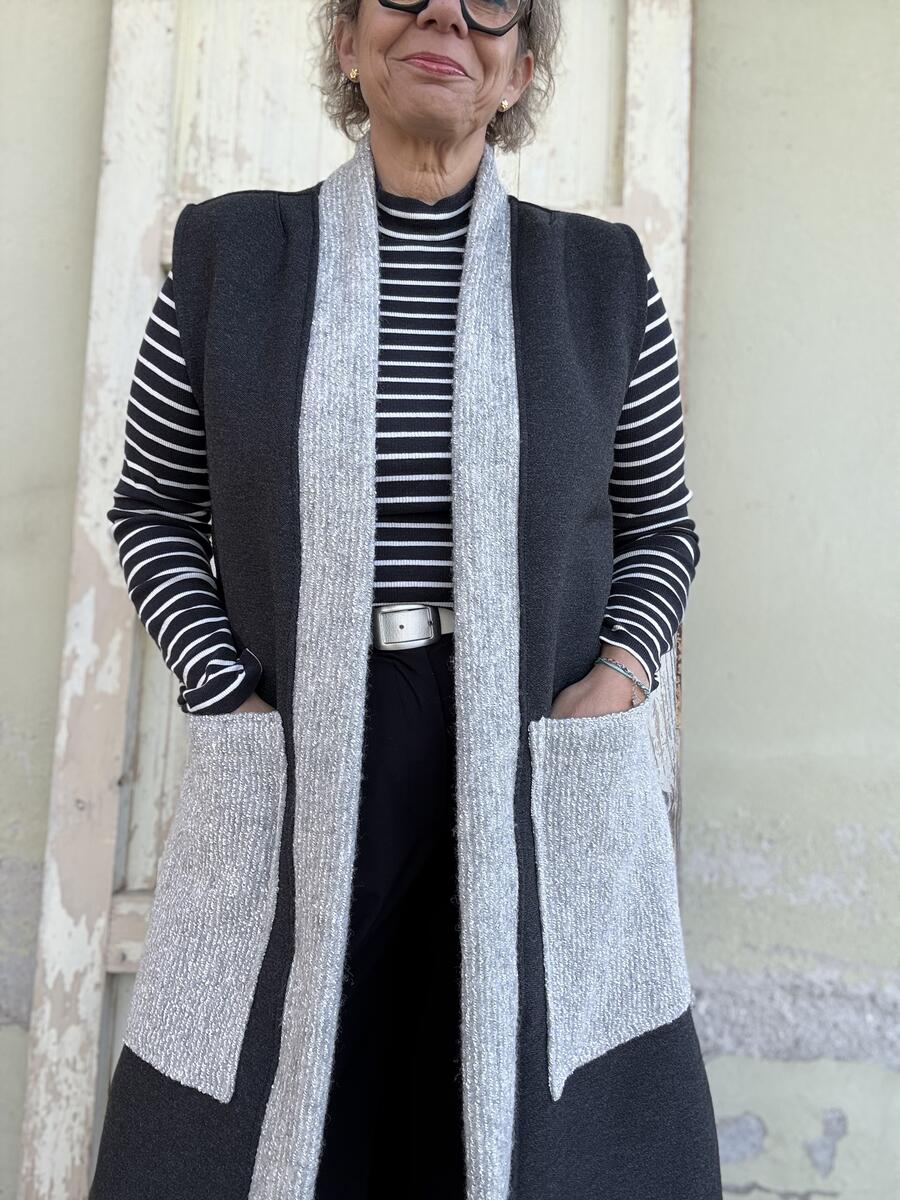 Gilet lungo nero