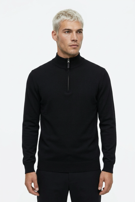 Over-d Lupetto Mezza Zip Nero