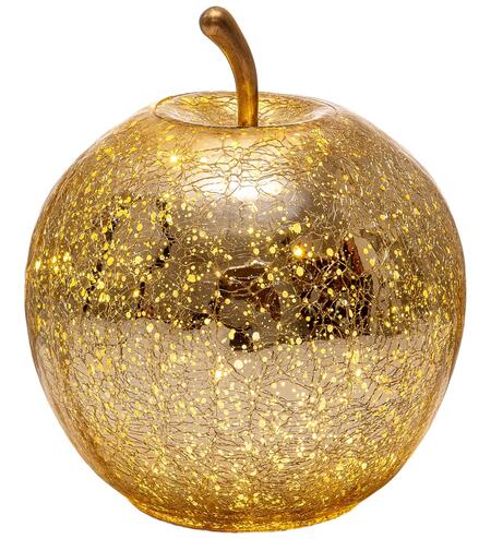 Palais Royal Mela Decorativa LED in Vetro Craquelé Oro 24 cm Ricaricabile USB