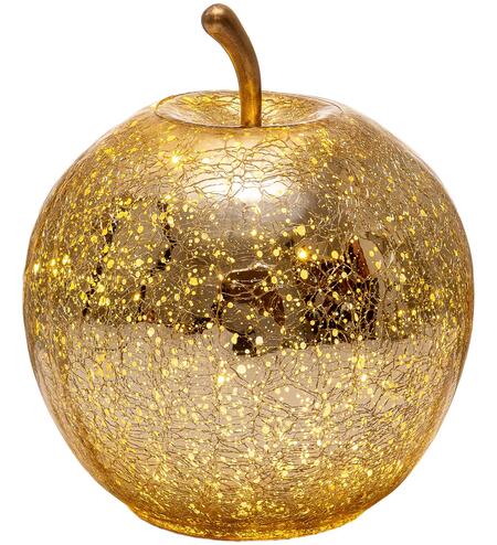 Palais Royal Mela Decorativa LED in Vetro Craquelé Oro 30 cm