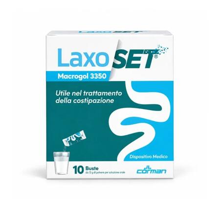 LAXOSET - Macrogol 3350 - Integratore per Costipazione e Stitichezza 10 Buste -  Corman