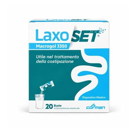 LAXOSET - Macrogol 3350 - Integratore per Costipazione e Stitichezza 20 Buste -  Corman